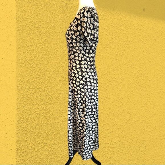 90s vintage Esprit maxi button down semi sheer daisy print dress - Picture 3 of 15